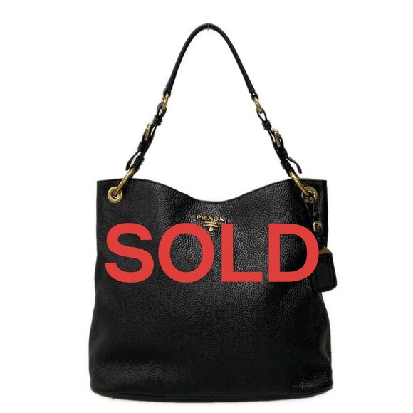 PRADA - Black Leather Shoulder Bag 807-061625 - Picture 1 of 14